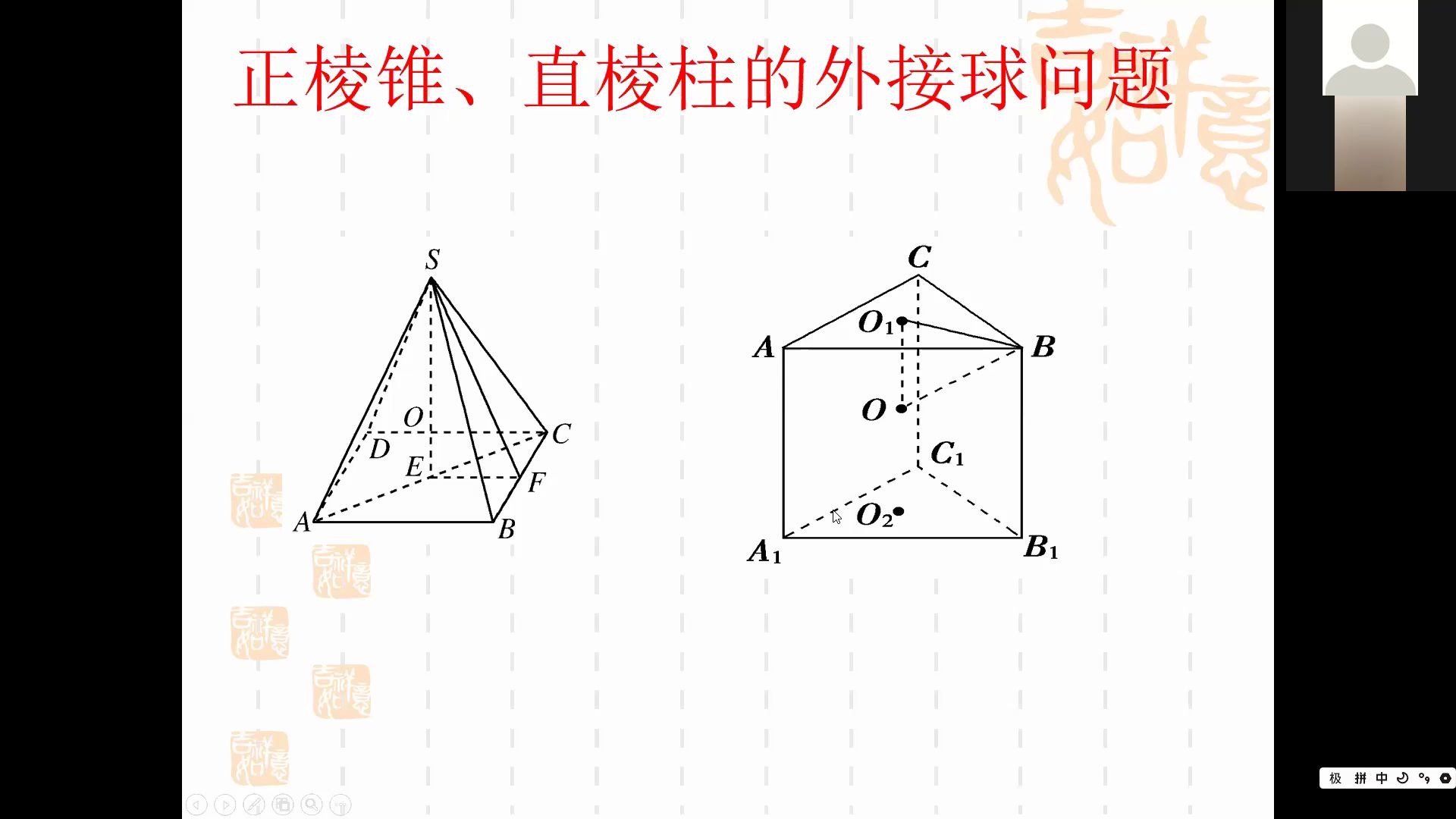 幾何體的外接球問題2:正稜錐及直稜柱的外接球