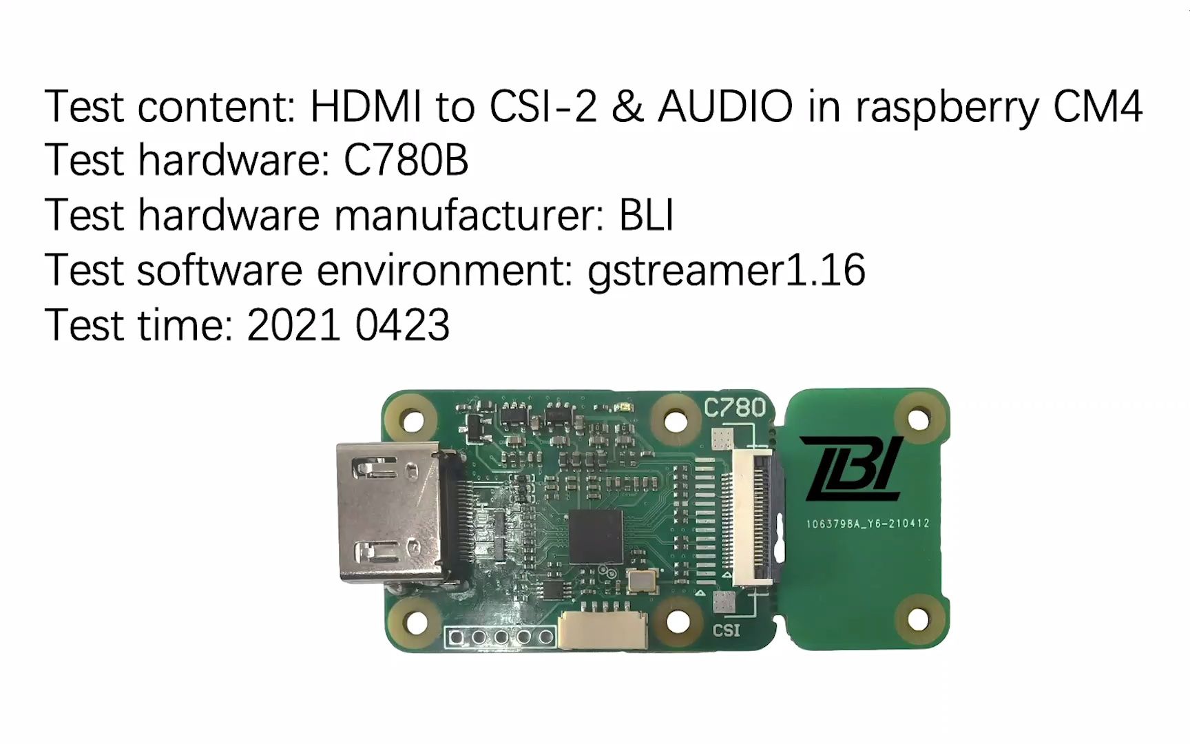 HDMI转CSI2视频和I2S音频信号转接板C780B在树莓派CM4上的测试哔哩哔哩bilibili