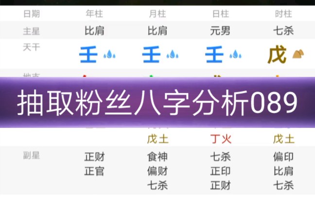 抽取粉丝八字分析089——壬戌男生哔哩哔哩bilibili