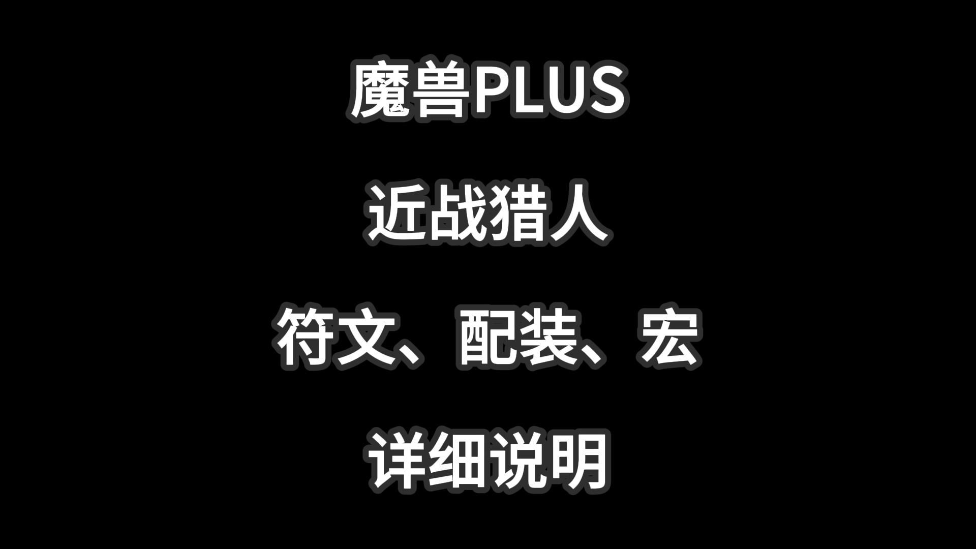 魔兽PLUS近战猎人,符文、配装、一键宏命令推荐哔哩哔哩bilibili