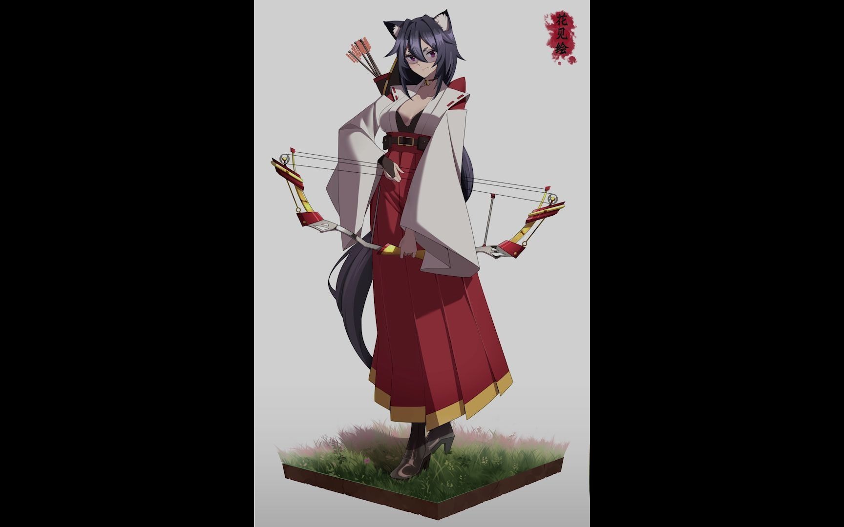 【作画过程】兽耳巫女弓箭手