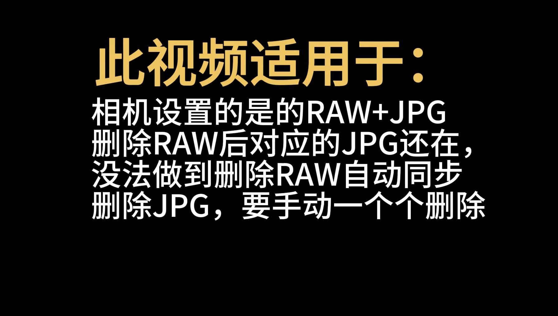 快速批量删除raw和jpg不同步的文件
