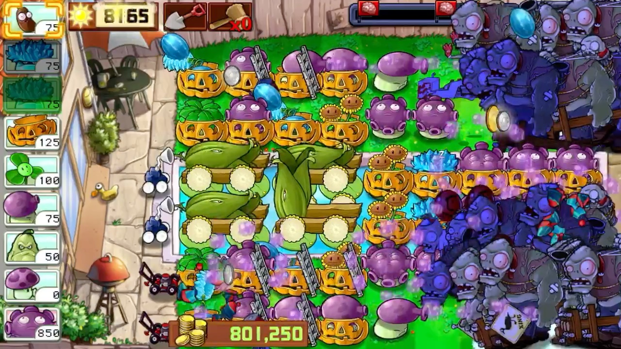 【pvz free/北美】傳統四炮-慢速-紅眼車醜爆肝40個小時!