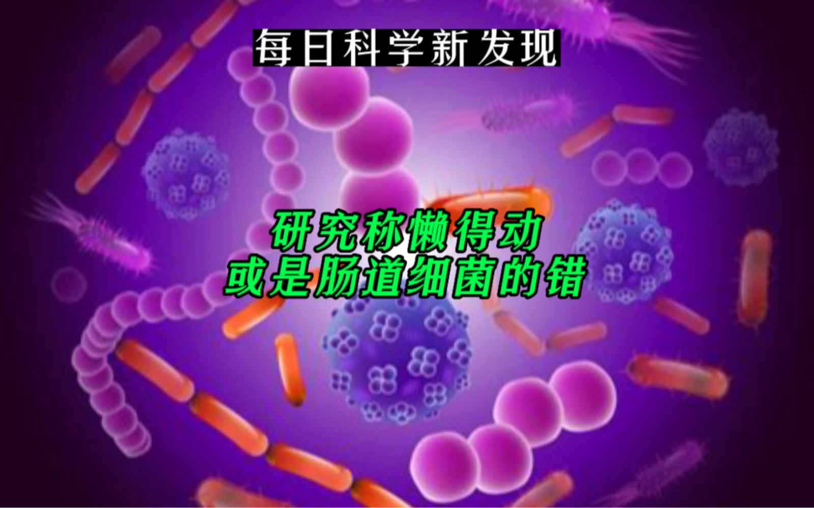 【每日科学新发现】为何有人爱运动有人懒得动?研究称懒得动或是肠道细菌的错哔哩哔哩bilibili