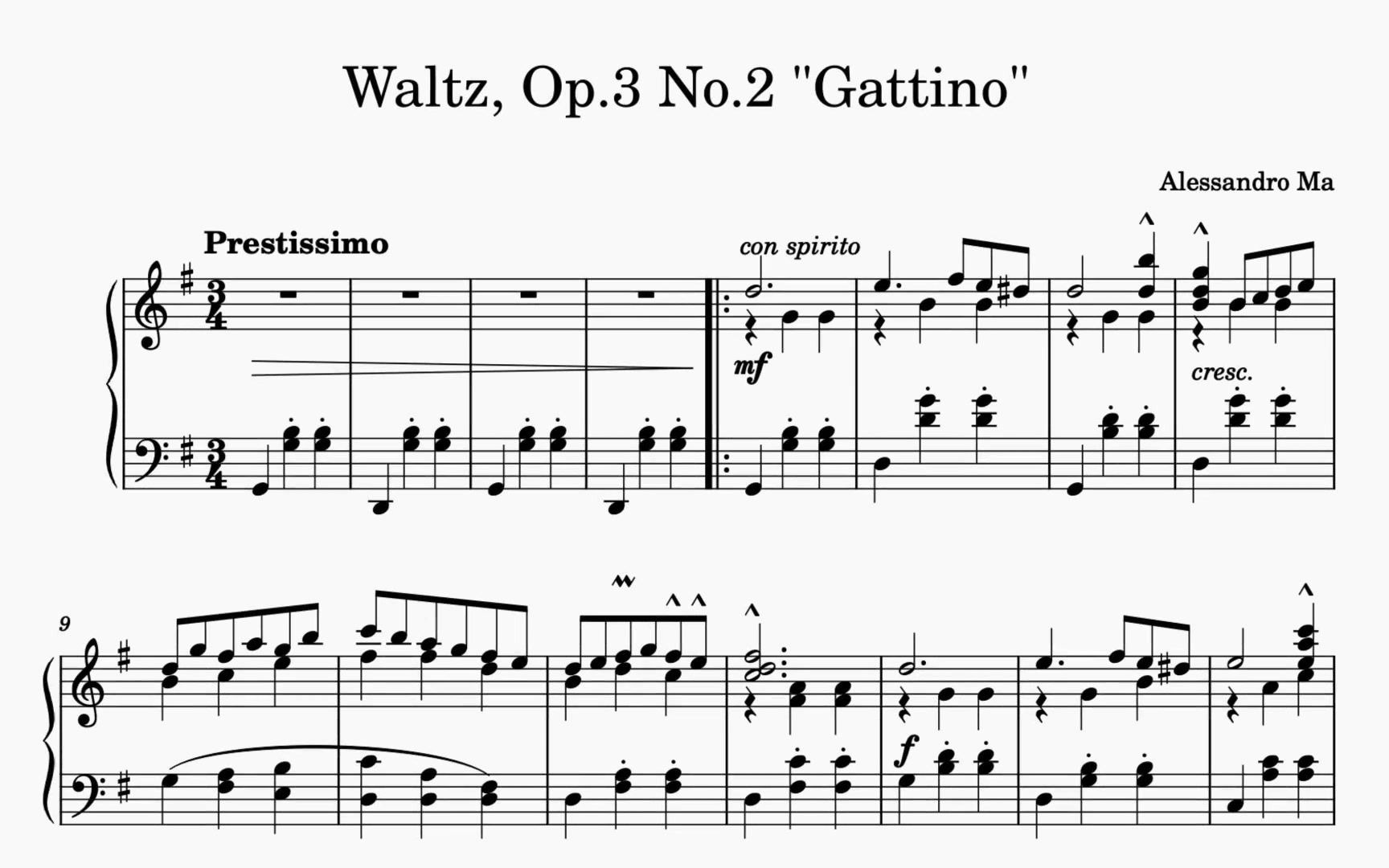 [图]【原创】活泼的圆舞曲：Op.3 No.2 Gattino