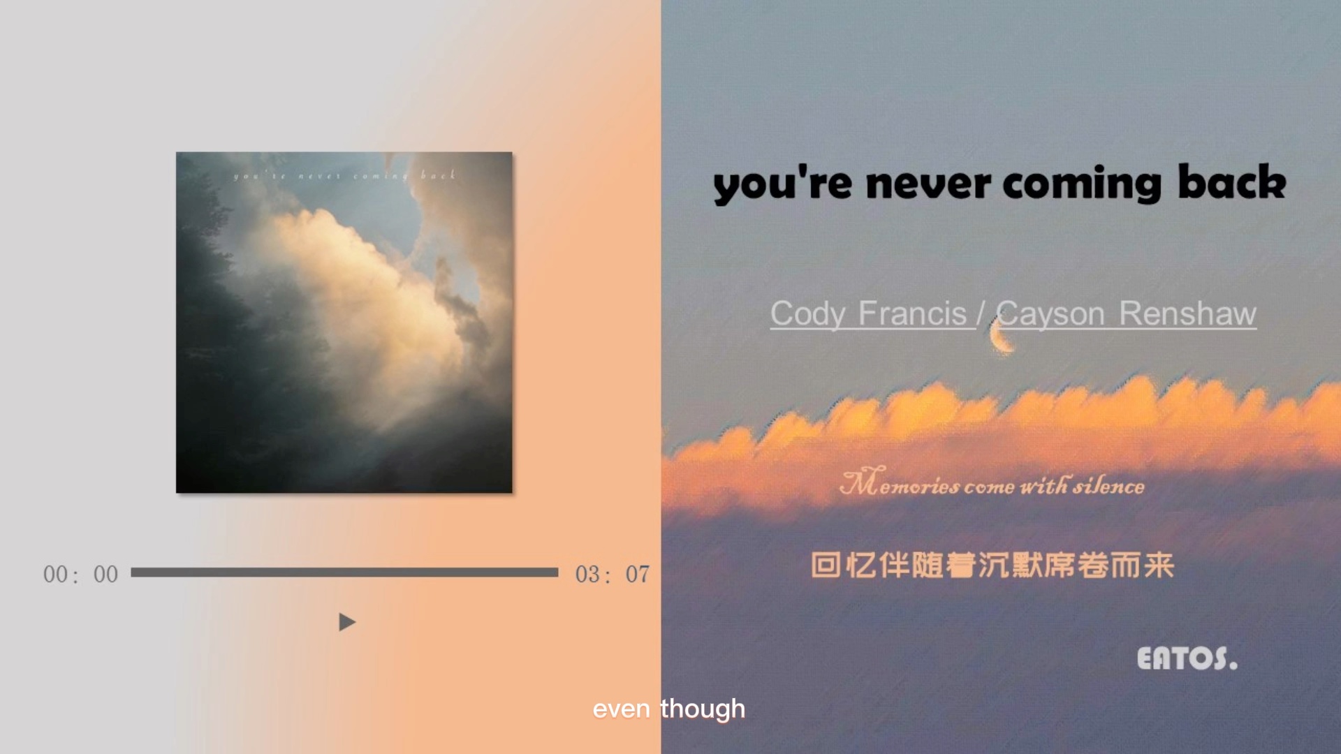 [图]小众私推｜“黄昏后我依然爱着你”｜《you're never coming back》