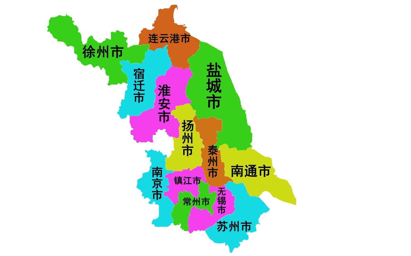 江苏省各市县地图图片