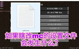 【我的世界】瞎改MC的设置文件会发生什么？