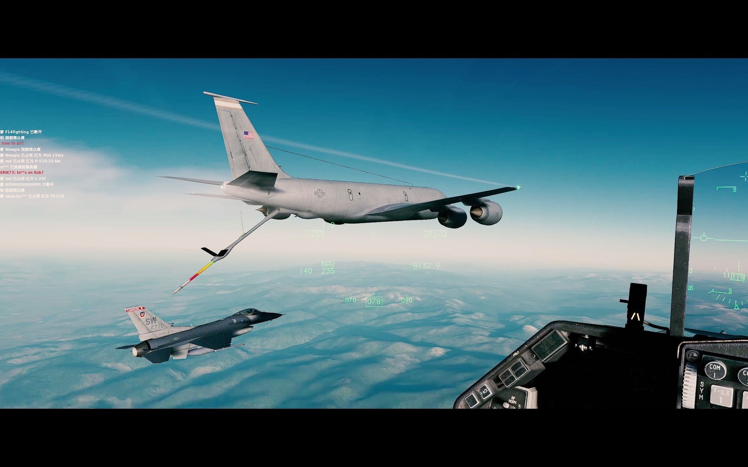 【dcs world】f-16c空中加油体验下位置感_哔哩哔哩_bilibili