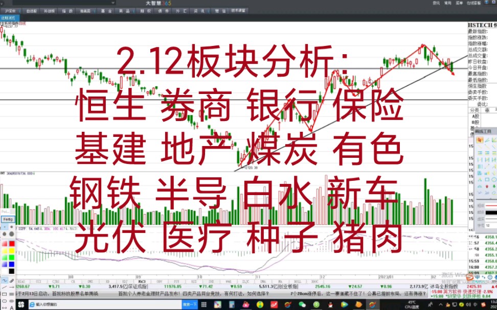 2.12板块分析:恒生科技 券商 银行 保险 基建 地产 煤炭 有色 钢铁 半导 白水 新车 光伏 医疗 种子 猪肉哔哩哔哩bilibili