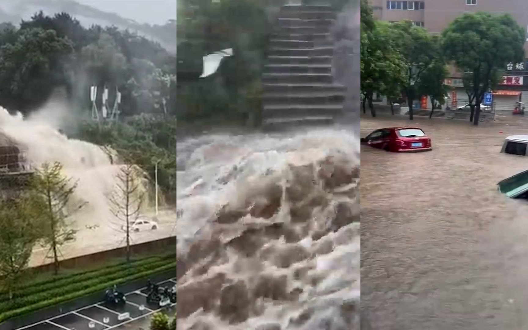 受台风影响,福州多地遭暴雨袭击:水从山上倾泻至道路车辆被淹哔哩哔哩bilibili