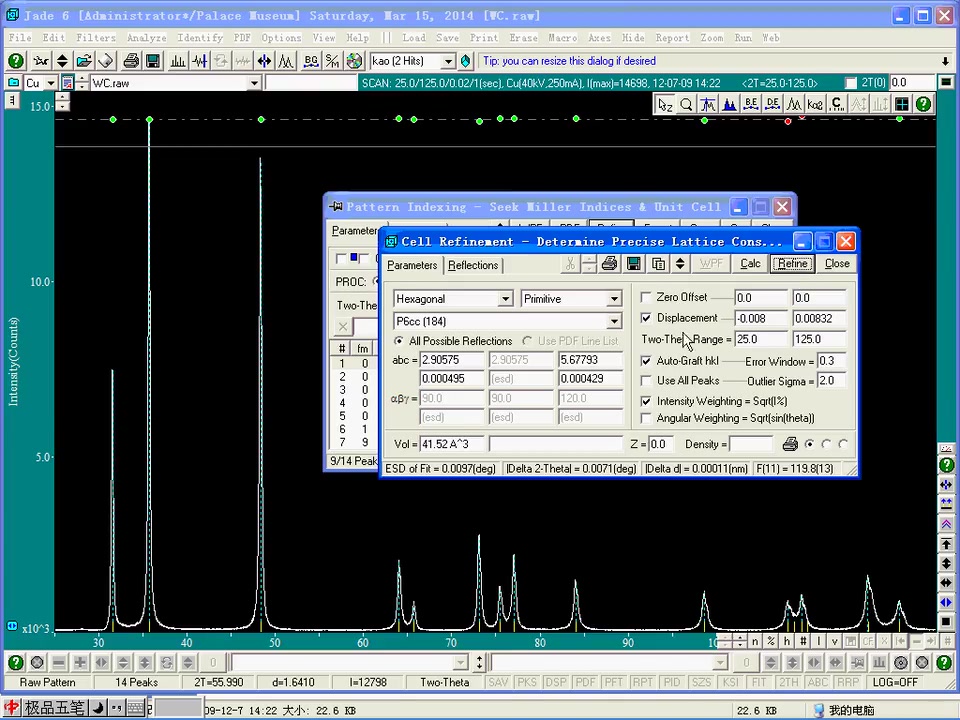 jade 6.5 软件视频教程之晶胞参数峰形全谱拟合哔哩哔哩bilibili