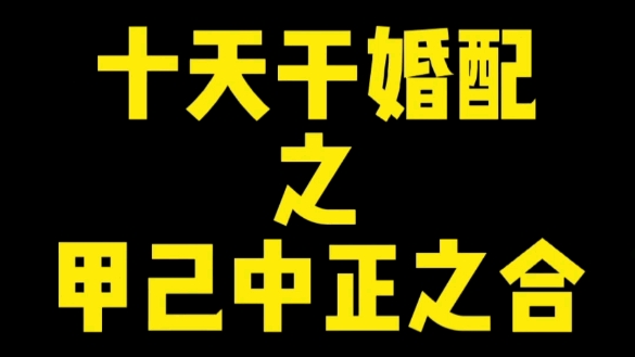 十天干婚配之甲己中正之合哔哩哔哩bilibili