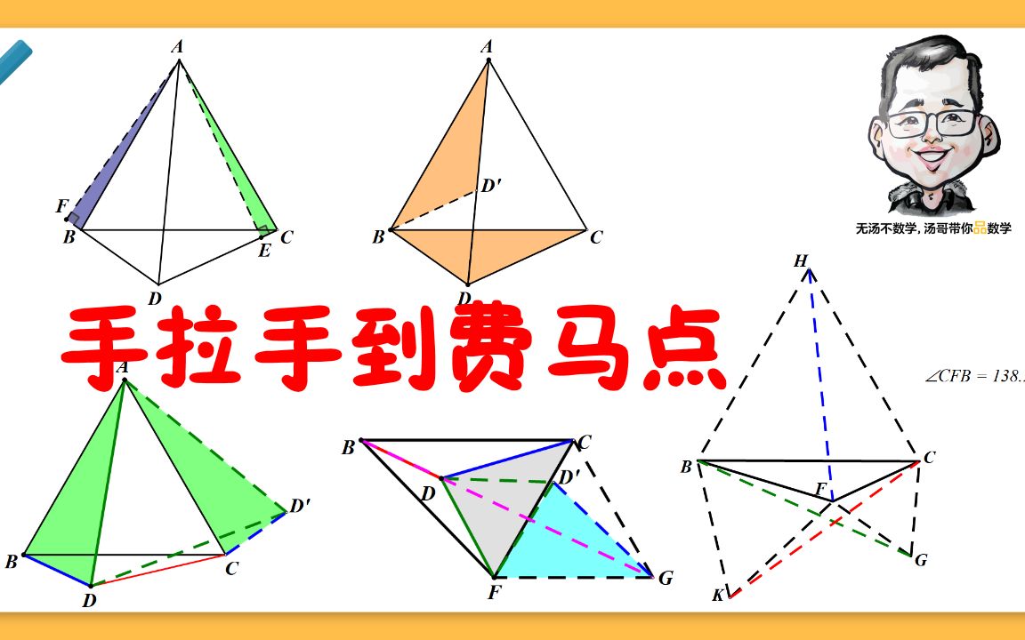 【经典问题】手拉手到费马点 对角互补模型 手拉手模型 旋转构造 截长补短 费马点绘制哔哩哔哩bilibili