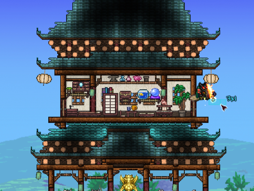 【泰拉瑞亚建筑】建筑群之08——重檐楼阁,王朝木阁