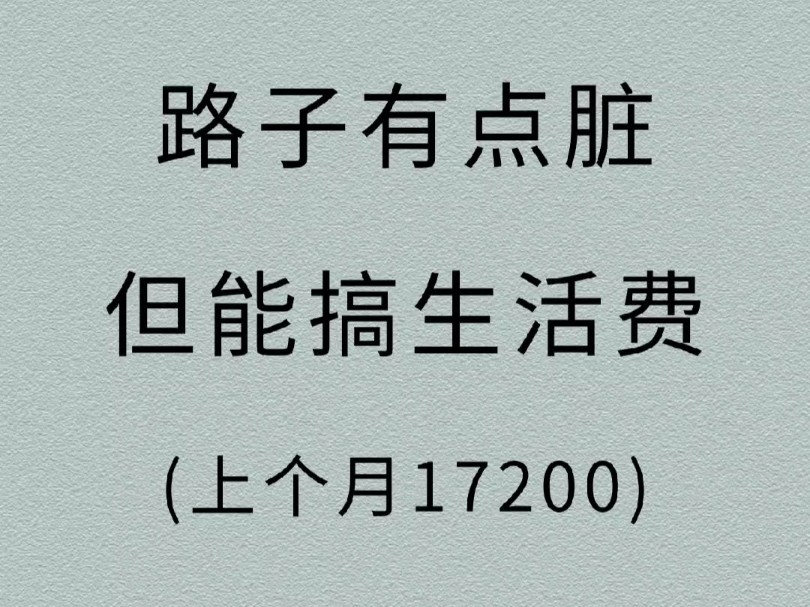 路子有点脏,但很能搞生活费(上个月17200)哔哩哔哩bilibili