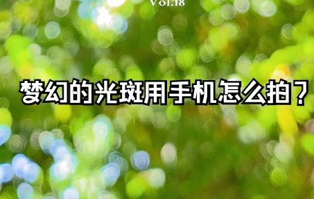 梦幻的光斑照怎么拍?一招教你用手机随手拍出单反效果的大片哔哩哔哩bilibili