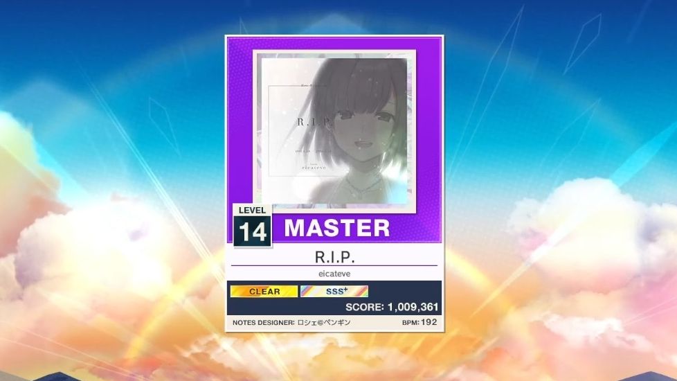 chunithm 中二节奏 rip max-8 sss  手元