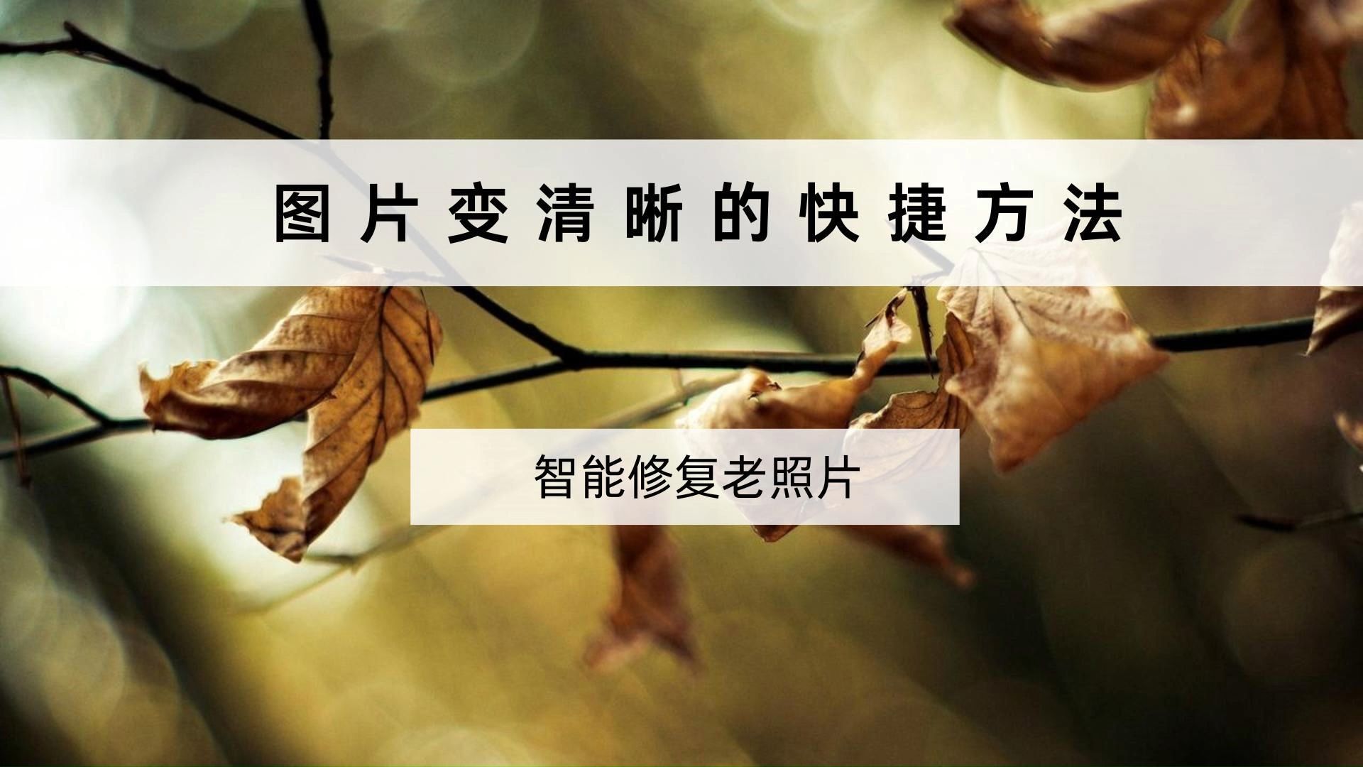 图片模糊变清晰软件,这个比ps简单多了!