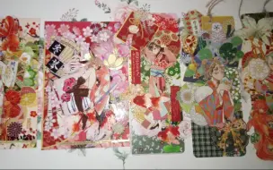 和风胶带立体卡 胶带拼贴翻翻看 胶带退坑出 金鱼花火 椿 春霖 金阁和风 出立体卡 兔团和风 浮世 哔哩哔哩