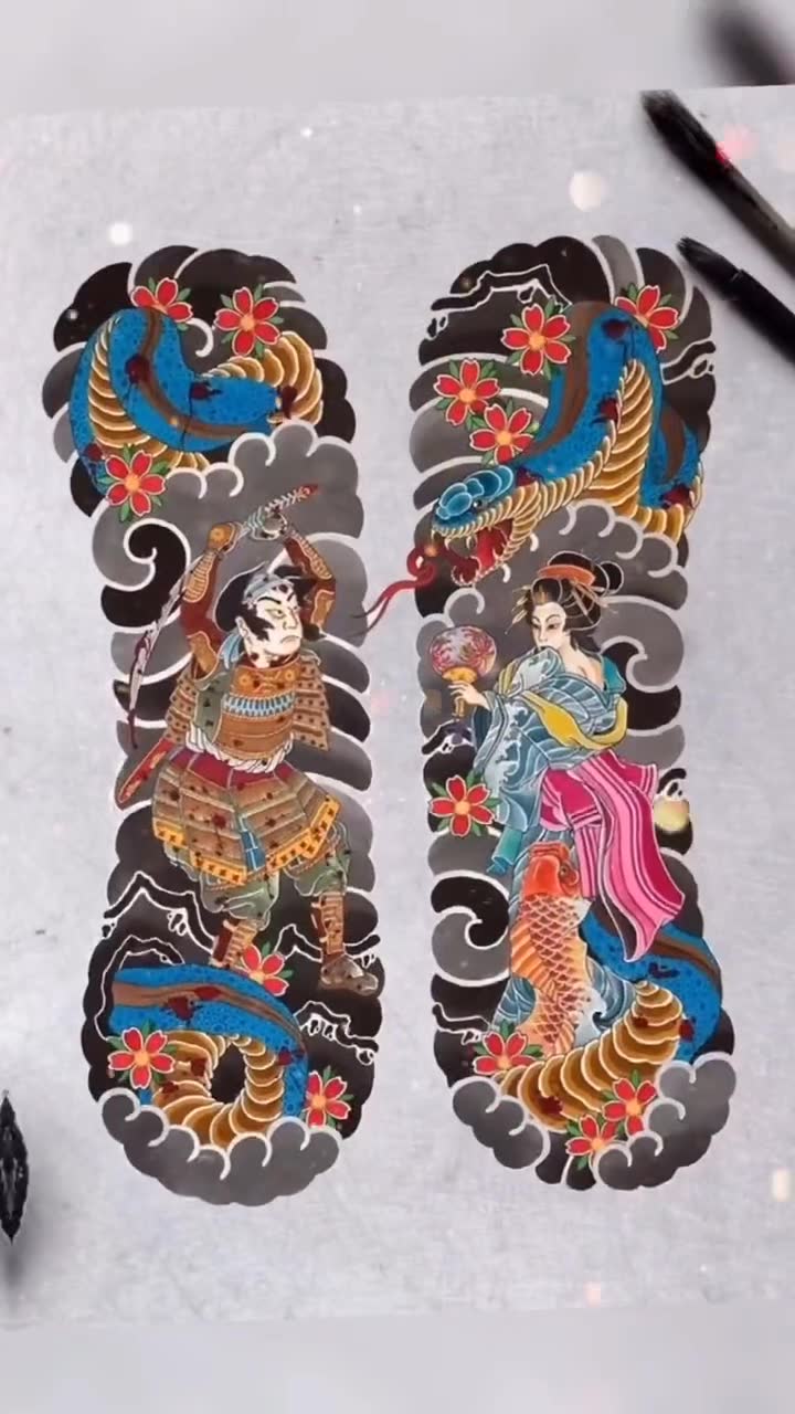 来来来,你们说说这是谁,日式老传统 日式开衫 tattoo 纹身手稿