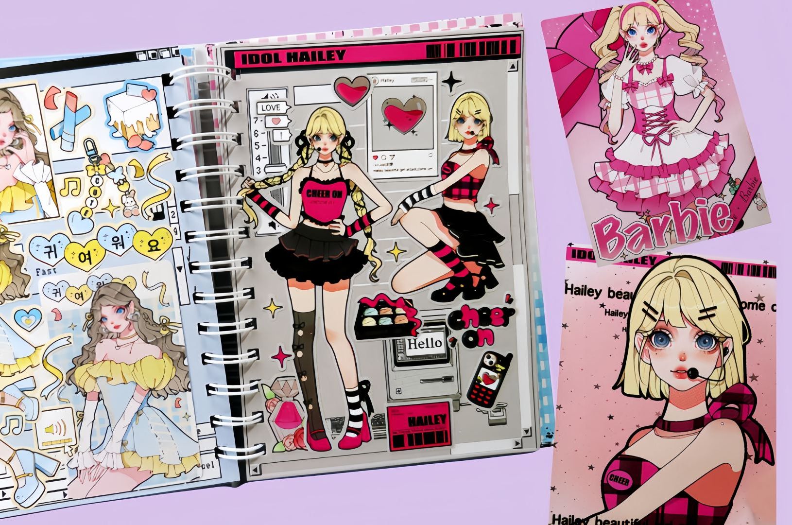 咕本 美少女贴纸 手帐拼贴排版 声控 白噪音 沉浸式