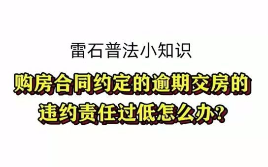 购房合同约定的逾期交房违约责任过低怎么办哔哩哔哩bilibili