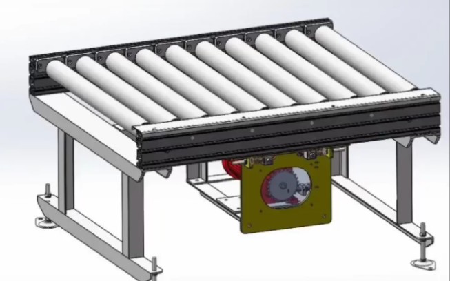 电机链轮驱动滚筒式输送机传送带设计二三维模型图纸哔哩哔哩bilibili