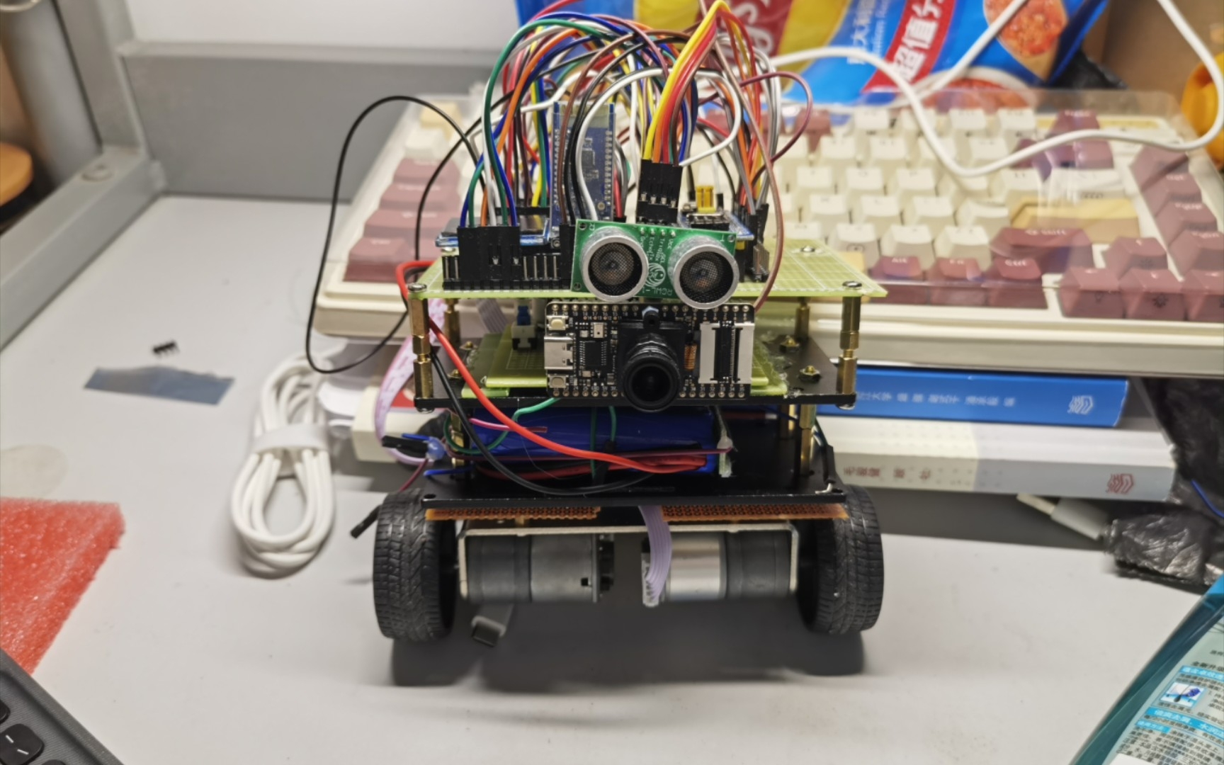 [图]stm32平衡小车。项目进度--1-- 三眼的小车（没怎么调好 ）😭