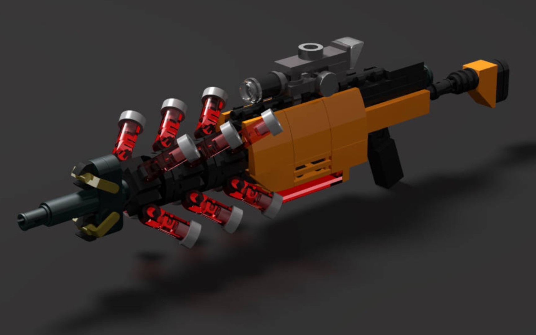 乐高moc创意机枪 鞭炮一响灵感来袭 创作过程