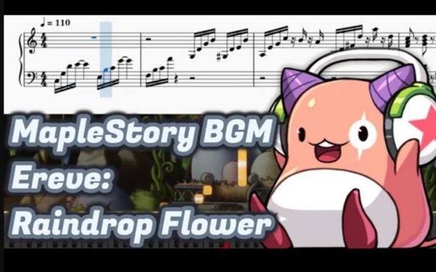 [图]MapleStory BGM Ereve: Raindrop Flower (Piano Tutorial) By Leisure Piano