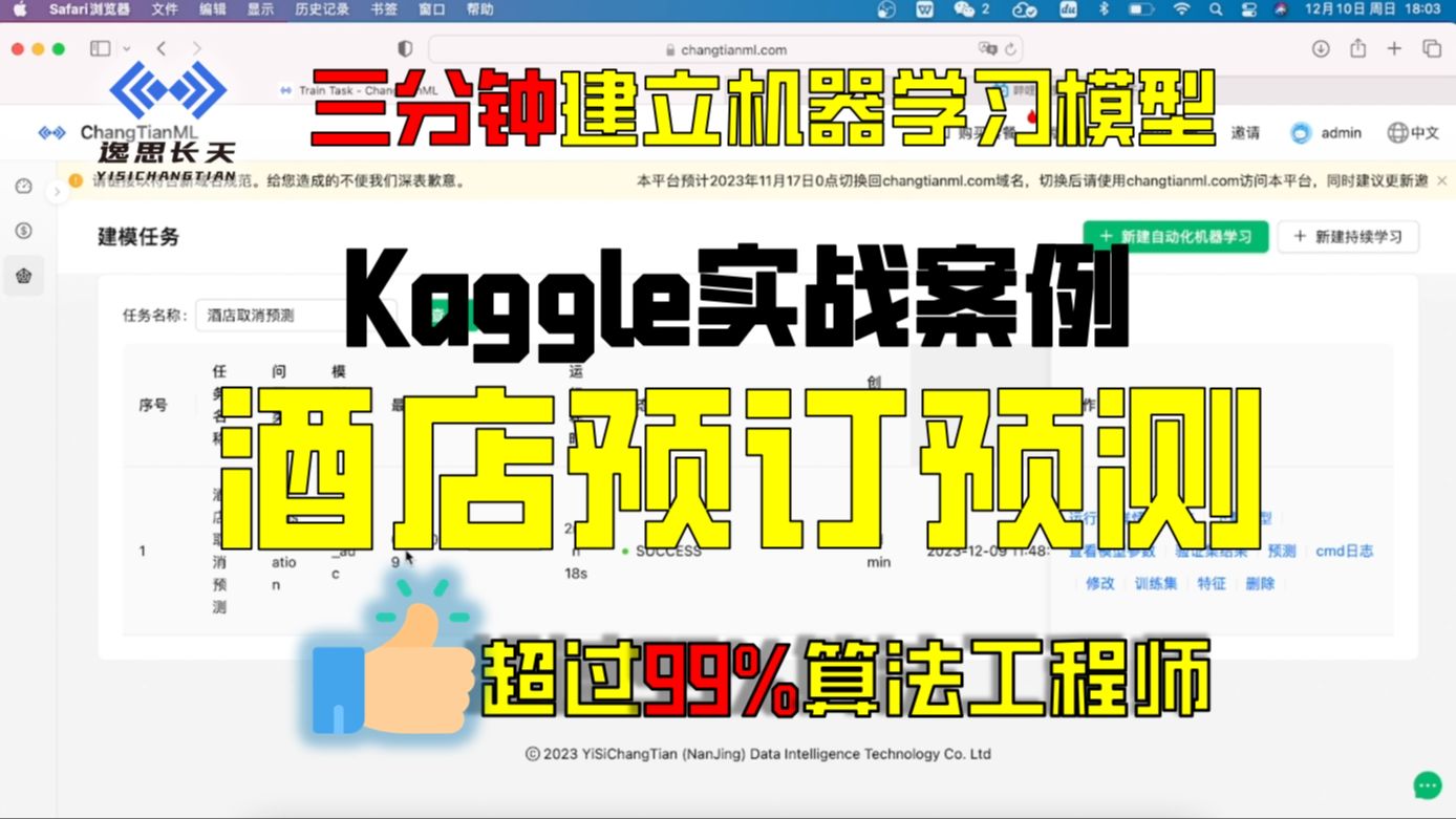 Kaggle实战案例,利用自动化机器学习建立酒店预定预测模型,效果惊人!哔哩哔哩bilibili