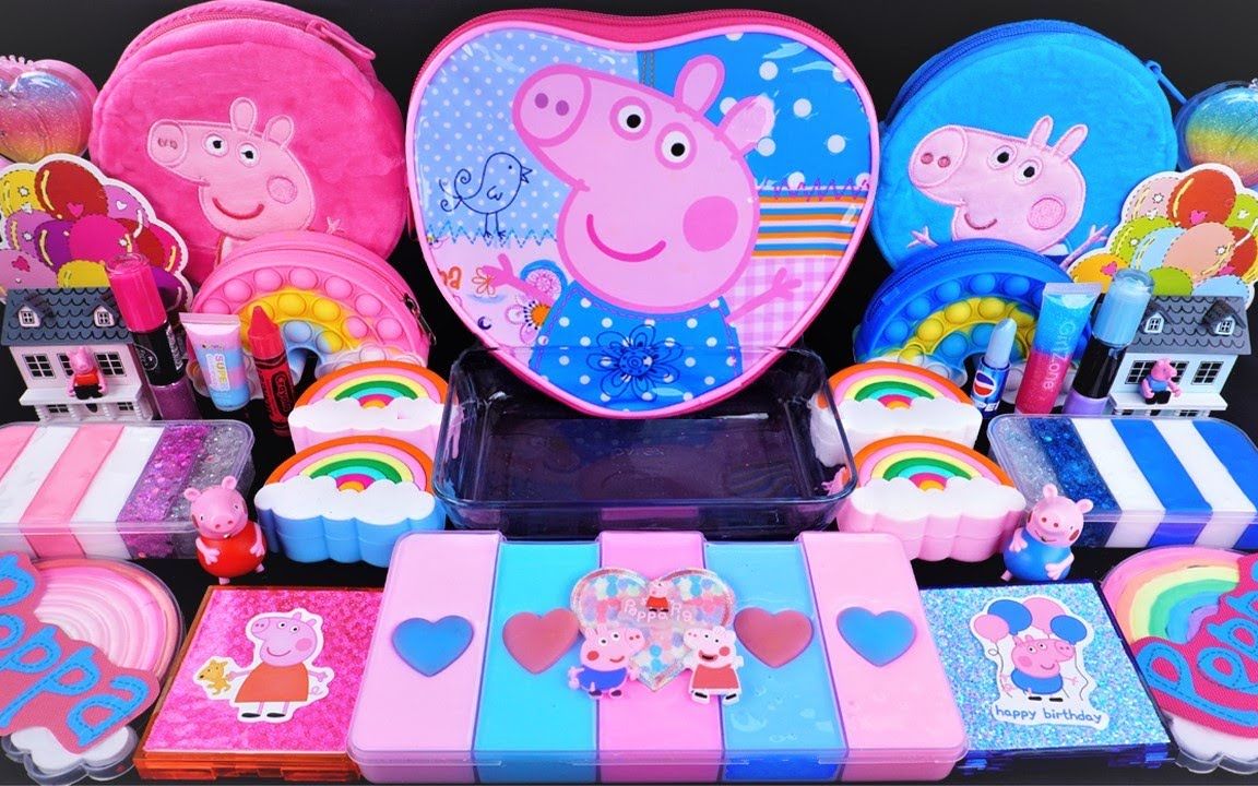 小猪佩奇,彩泥水晶泥手工diy做史莱姆,少儿颜色英语启蒙玩具