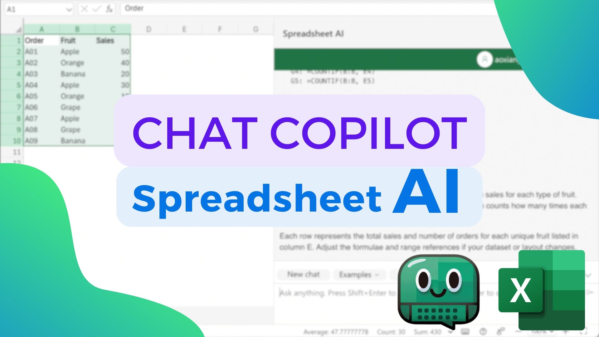 [图]【中文字幕】Chat Copilot in Spreadsheet AI，表格AI中的聊天副驾驶