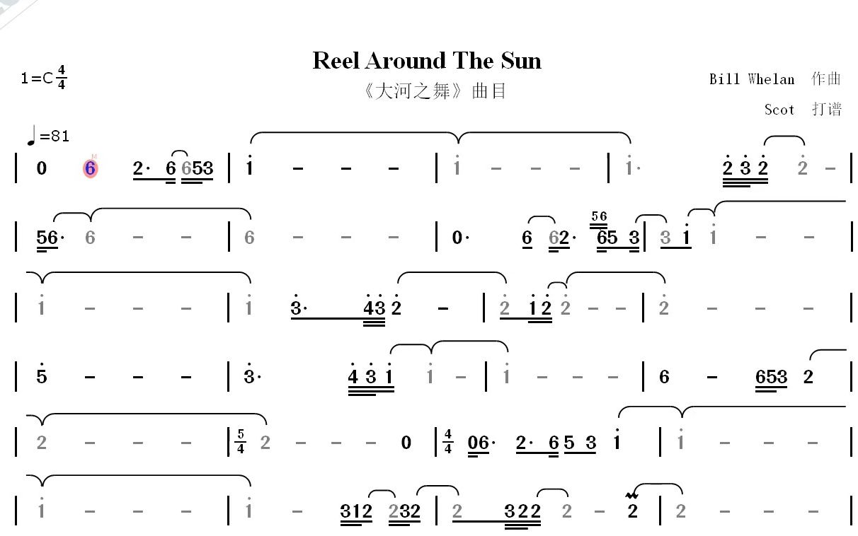 [图]Reel Around The Sun（大河之舞）--动态简谱