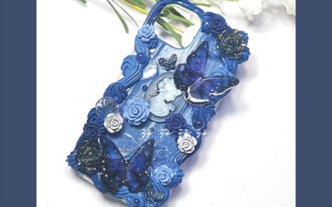 藏蓝色系复古「原创奶油胶手机壳」丨大家喜欢吗