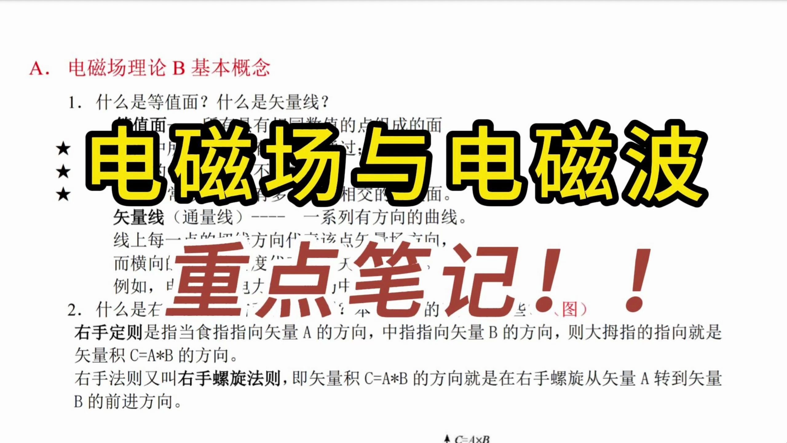 [图]《电磁场与电磁波》重点笔记+知识点+习题全集+试题及答案，考试复习涨分都有备无患！