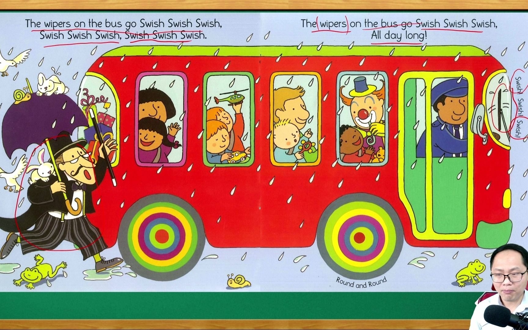 跑调爸爸唱英文绘本-廖彩杏书单wheels on the bus