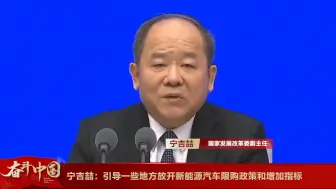 Descargar video: 宁吉喆：引导一些地方放开新能源汽车限购政策和增加指标