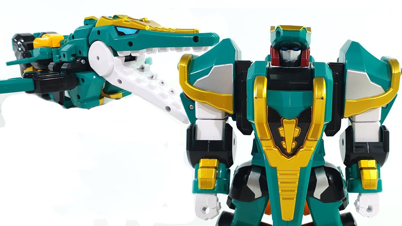 全新恐龙战队变形玩具开箱试玩:绿色的恐龙怎么变身机器人?
