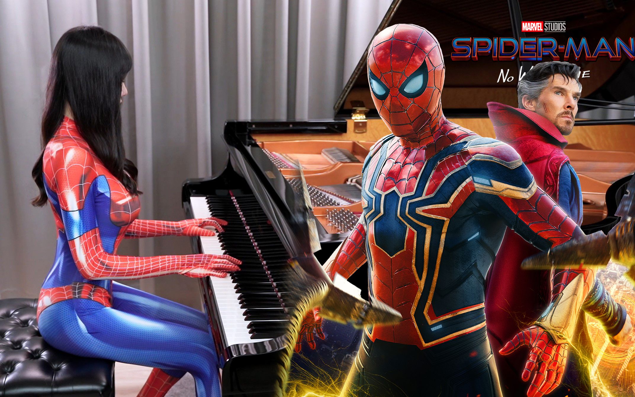 [图]【你看过女蜘蛛侠弹琴吗？】蜘蛛侠 英雄无归主题曲 Spider Man Main Theme 钢琴演奏 Ru's Piano