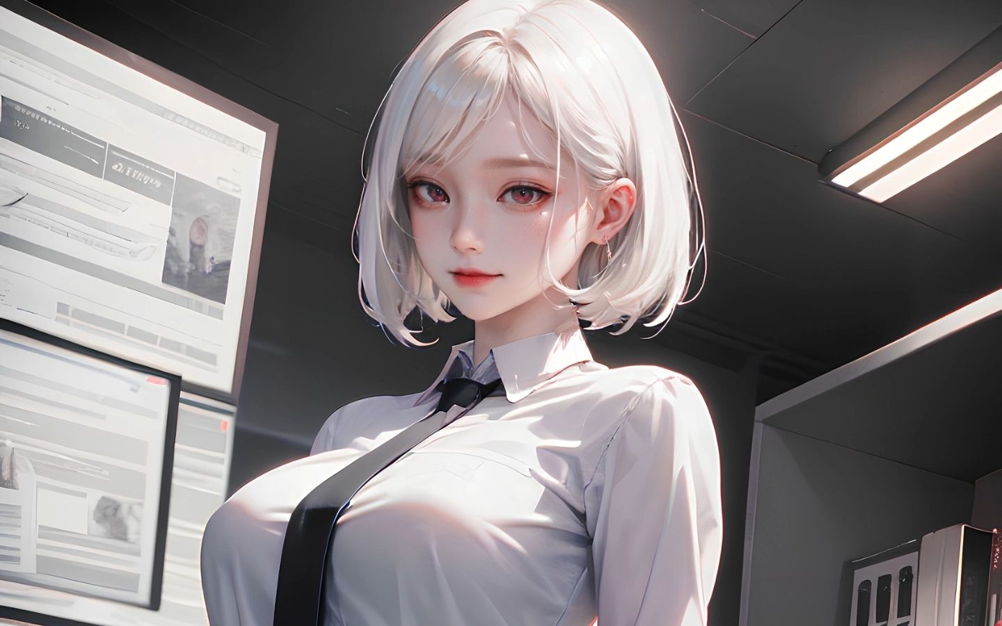 ai绘画horohoro动漫风ol美少女,淡眉如秋水,玉肌伴轻风