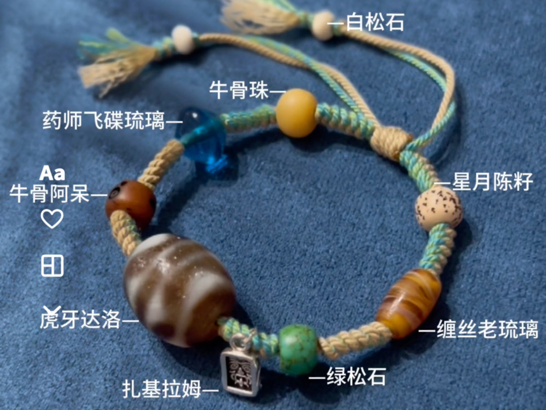 手工编织藏风手链,达洛天珠手链
