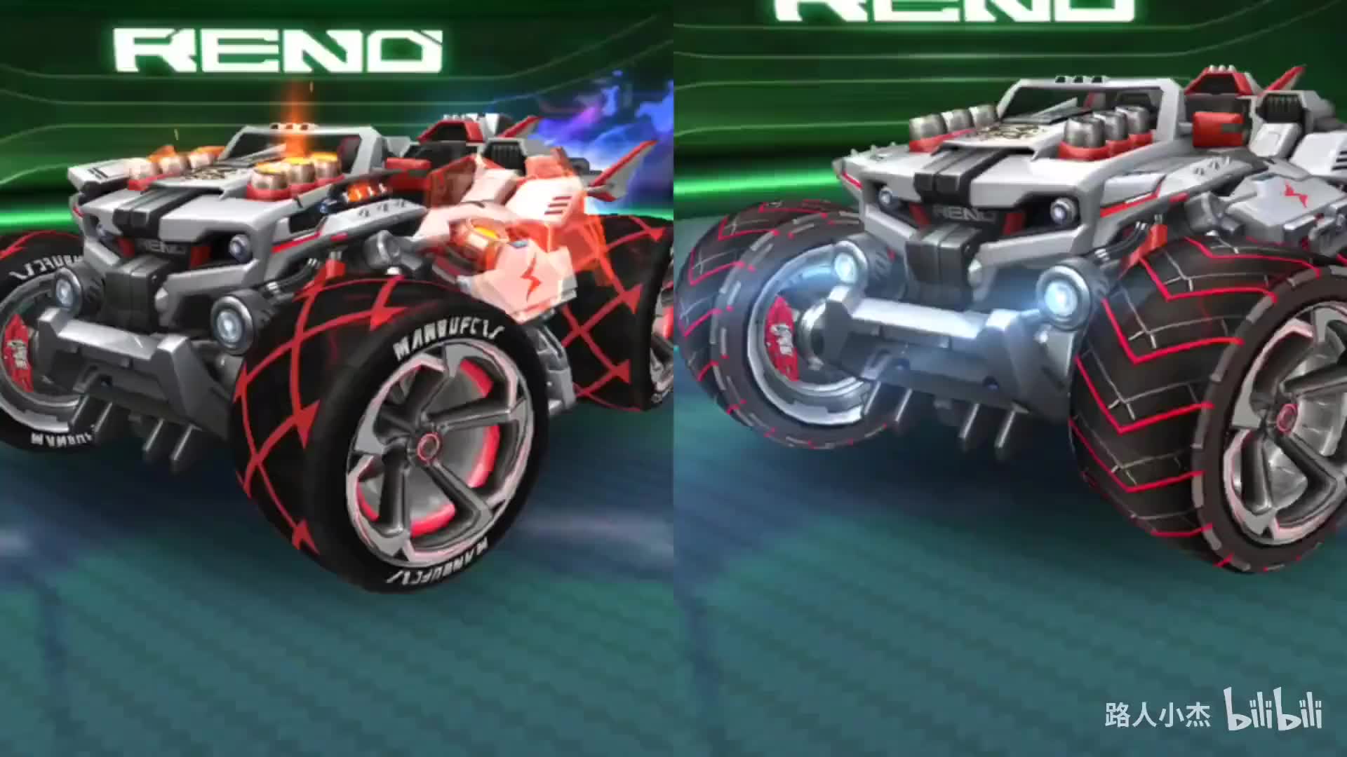 qq飞车手游美化手游雷诺还原端游惩戒轮胎与机关枪轮胎展示w