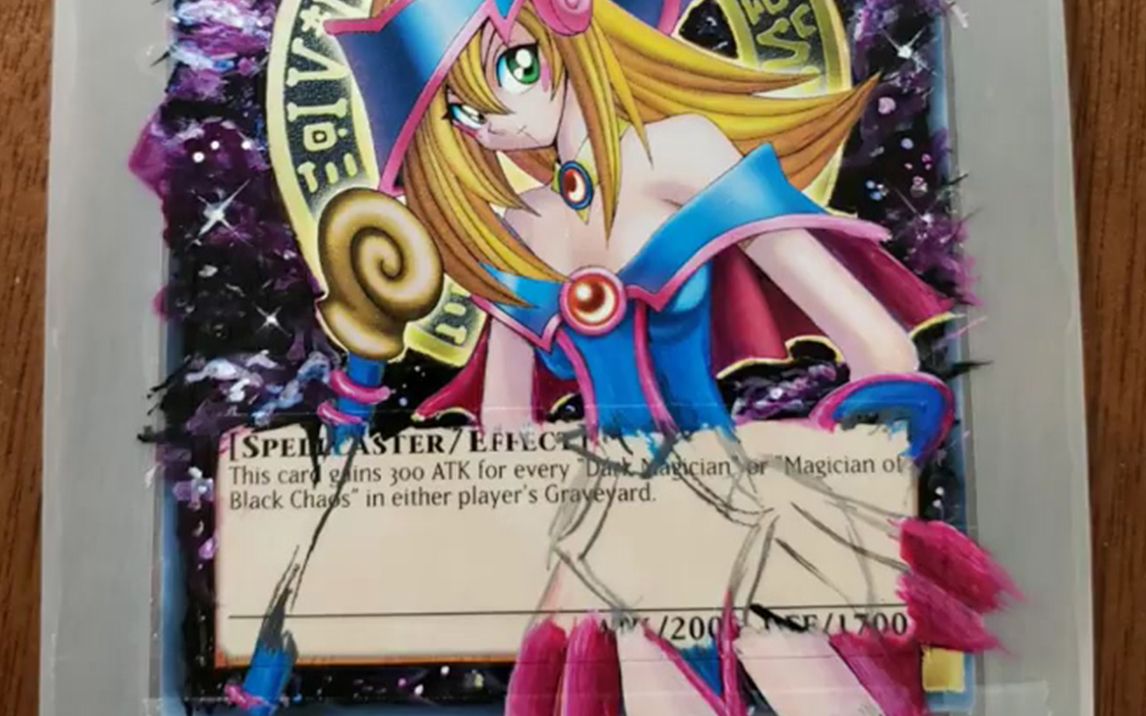 游戏王如何制作一张黑魔导女孩的新卡片过程动画