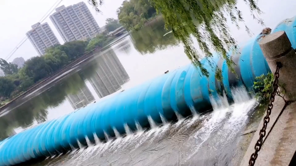 小沂河上唯一的橡胶坝