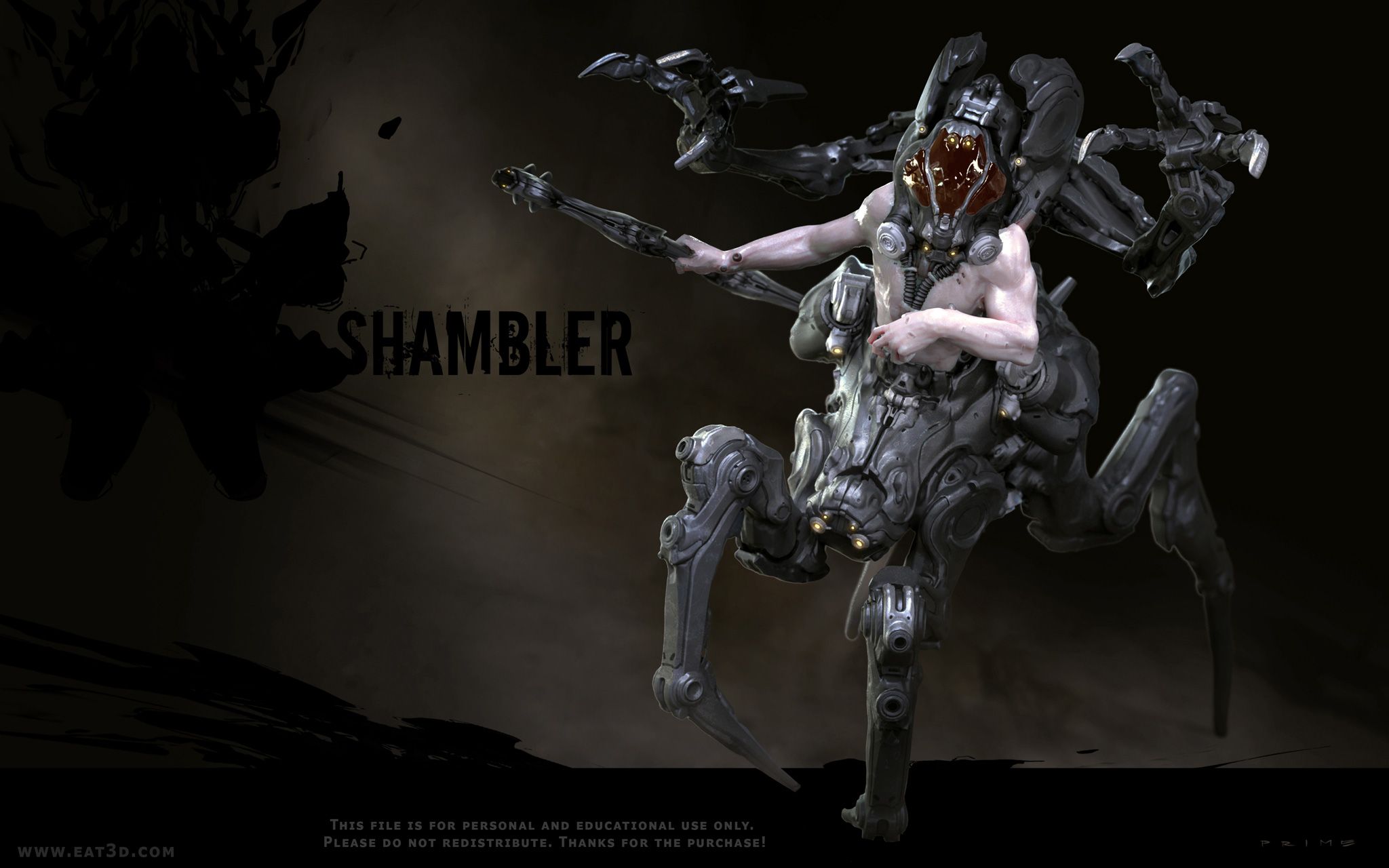 【zbrush教程】eat3d - cyborg design 半机械人概念设计教程(英文无