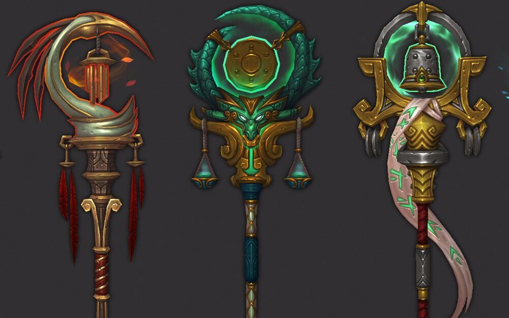 游戏道具魔兽世界武器魔法杖模型设计maya与zbrush的完美使用