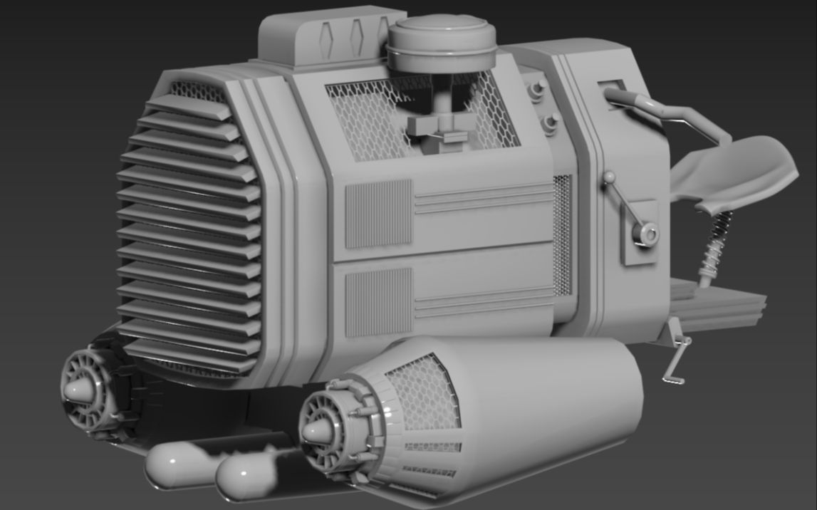 【3dmax建模】科幻风格载具模型制作,硬表面机械布线干货知识