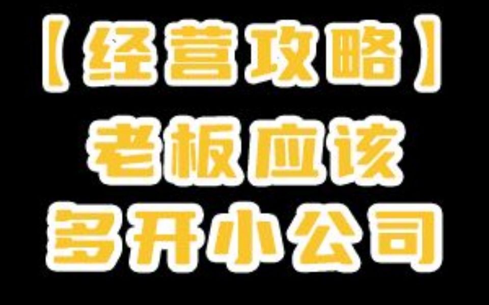 为什么真正聪明的老板不会把公司做大哔哩哔哩bilibili